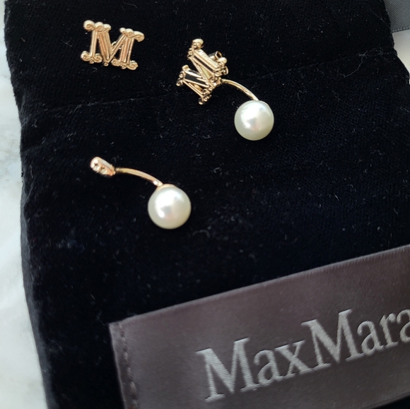 MaxMara logo earring with pearl - Picture 4 of 4